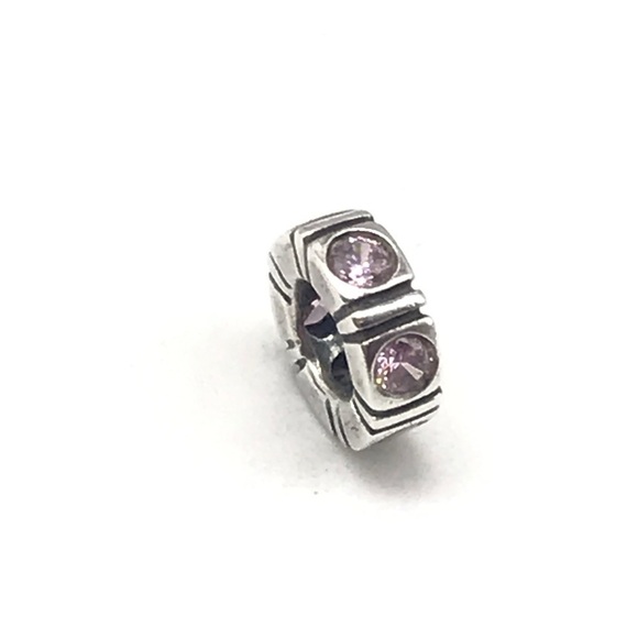 Pandora Pink CZ Trinity Spacer Charm - Picture 4 of 6